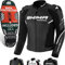 SHIMA Bandit 2.0 Motorrad Jacke Herren mit Protektoren AirForce Rückenprotektor Leder Motorradjacke Sommer Schulter Protektor Ellbogen Lederjacke Schutzjacken Motorradkombi Stadt (Männer, Schwarz, 48)
