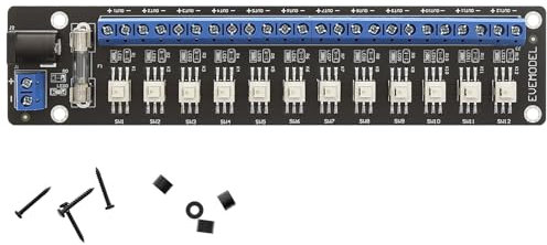 Evemodel 1 Set 3-24V DC Schalter Schaltsteuerung Stromverteiler Schaltsteckdosenleiste Stromverteilertafel (12 Schalter)