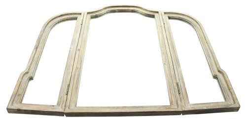 FRANK FLECHTWAREN Spiegel Nostalgie, Holzrahmen, dezenter Antik-Look, aufklappbare Flügeltüren, Wandhalterung Maße: 83 x 70 cm, Breite zusammengeklappt 42 cm