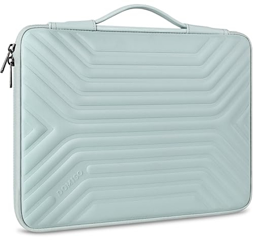 DOMISO 15.6 Inch Laptop Sleeve Case, Shockproof Waterproof Soft EVA Protective Bag with Handle, Lightweight Carrying Case for MacBook, Dell, HP, Lenovo, ASUS, Mint Green