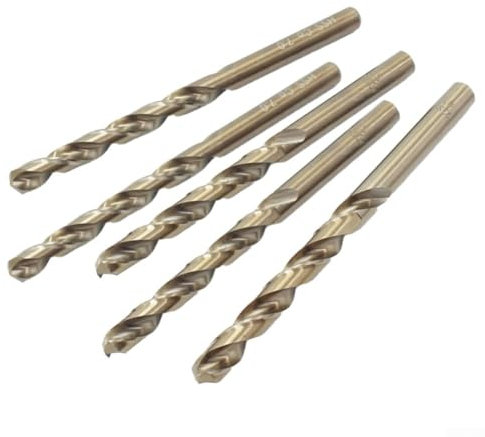 HpLive Juego de 5 brocas de cobalto M35 para acero inoxidable endurecido/metal, 1 mm - 13 mm, juego de brocas cobalto (4 mm)