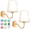 CS COSDDI Battery Operated Wall Lights Set of 2, RGB Dimmable Rechargeable Wall Lights Indoor Wireless Wall Sconces Set of 2 for Bedrooms Cordless Sconce Wall Lamp Remote Control