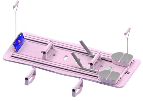 Generic ABS Workout Board, Pilates Reformer Machine for Home Gym, Foldable Multifunctional Abdominal Board, Ab Roller Exercise Machine with Resistance Band, Fitness Workout at Home Gym