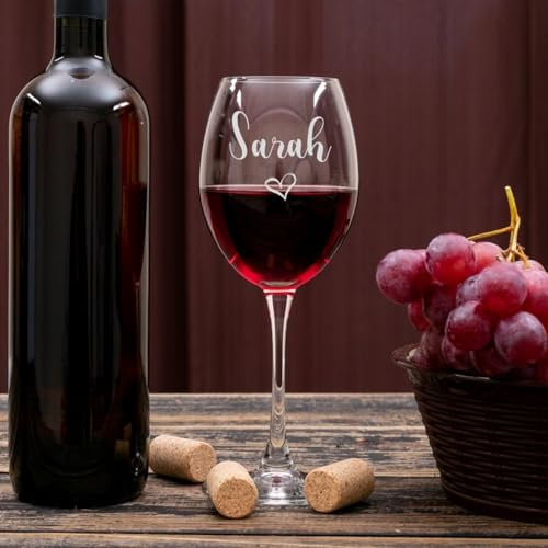 Verres à vin gravés personnalisables pour 21e 30e anniversaire – Verre à vin rouge, verre à vin blanc – Cadeau gravé pour maman, demoiselle d'honneur