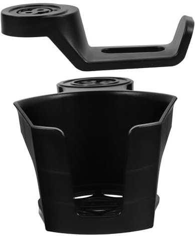 OSALADI 2pcs under Desk Headphone Hook and Cup Holder Headset Hanger with Swivel for Gaming Desk Organizer Sleek Black Design for Headphones and Drinks