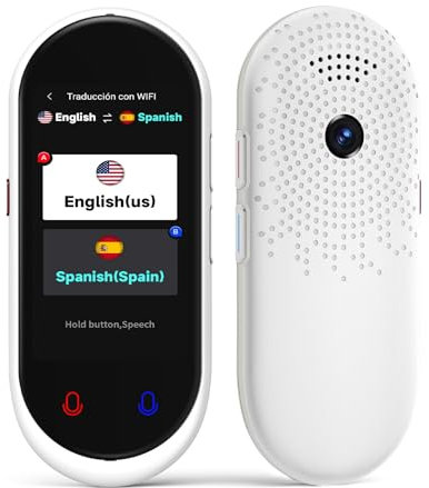 Adelagnes Z8 Sprachübersetzer Gerät,Übersetzungsgerät mit Sprachausgabe Translator,Echtzeit 138 Sprachen und Akzente mit WiFi/Offline/Foto Unterstützung für Reisen,Lernen und Business,Weiß
