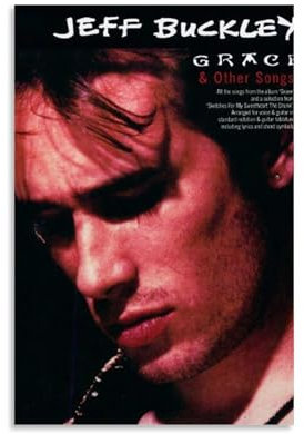 WDXIA Jeff Buckley GraceAlbum, Poster, Kunstdekoration, Wandposter, Innenposter, Druckdekoration, Bar, Restaurant, Dekoration, Ästhetik, Poster, Wohnzimmer, 30 x 45 cm, ungerahmter Stil 39