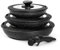 MICHELANGELO Frying Pan Set with Removable Handle, 20cm,24cm and 28cm Frying Pan with Lid, Frying Pan with Detachable Handle, PFOA Free, Oven Safe, Black