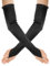 Teaaha 1 Paar Lange Handschuhe, Armstulpen Damen Schwarz Ellbogenlange Opernhandschuhe Halbhandschuhe 20er Jahre Damen Satin Handschuhe für Tanzpartys Hochzeit Party Cosplay-Kostüm