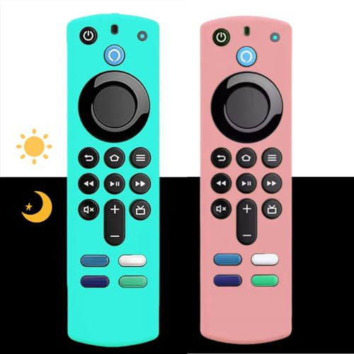 Silikon-Schutzhülle für Smart HD-Streaming 3. Generation, 4K-Fernbedienung, rutschfest, waschbar, mit Umhängeband, 2 Stück
