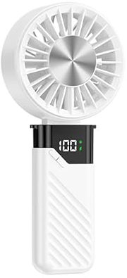 Feebee Handventilator,Mini Ventilator Tragbarer Ventilator Klein Faltbarer Handventilator Akku Aufladbar mit 5 Speeds 5200mAh Portable Fan mit Display für Konzert,Reisen,Sommer,Büro,Zuhause Geschenk