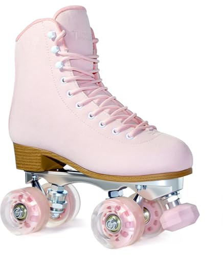 Rollschuhe für Damen oder Herren mit höhenverstellbaren Gummi-Stoßdämpfern, Retro-Wildleder für Outdoor und Indoor