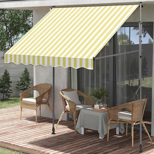 Manual Retractable Awning - Weather-Resistant, Adjustable Height and Angle, 1.5m/2m/2.5m/3m/3.5m/4m Wide, Weather-Resistant Polyester Canopy, Patio Door Window Awning(150x120cm)