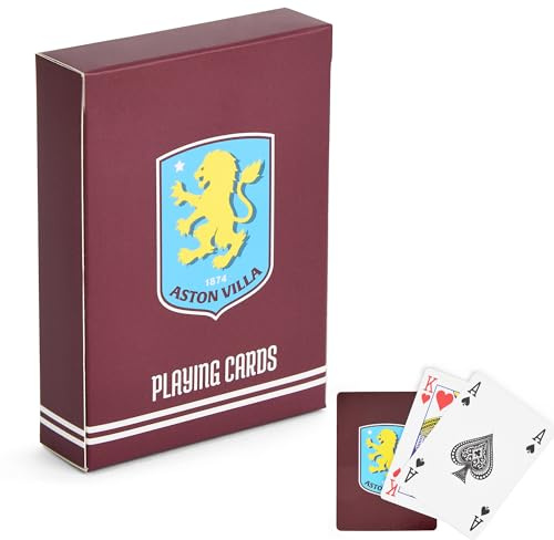 The Gift Scholars Officially Licensed Aston Villa FC Playing Cards - Standard 52-Card Deck - Fun for All Ages of Villans UTV