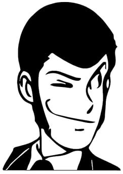 TLDSHOP® - Aufkleber für Auto und Motorrad - Manga und Anime Serie Lupin III - PVC Aufkleber - Strapazierfähig für Außen und Innen - Größe 10 cm - Figur: (Arsenio Lupin III)