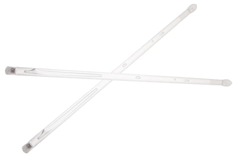 LED Bunte aus Polymer für Schlagzeugspiele Drumsticks 1 Paar | Weiß, 8 Lr44-knopfzellen Enthalten, Robustes Zubehör, mit Verbessertem Endknopf