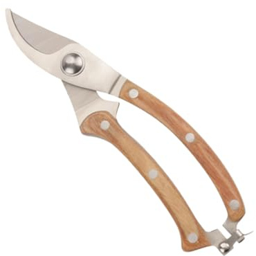 Professionelle Handschere aus Edelstahl und Holz für Gartenpflege
