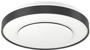 EGLO connect.z Smart Home LED Deckenleuchte Monteriggioni-Z, Fernbedienung | Zigbee, Matter, App und Sprachsteuerung Alexa, warmweiß-kaltweiß, RGB, dimmbare Deckenlampe, schwarz-weiß, Ø 38,4 cm
