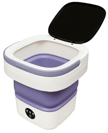 Mini Waschmaschine, 12L Tragbar Faltbare Waschmaschine mit Ablaufschlauch & Tropfkorb für Unterwäsche, Socken