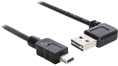 DeLock - Cable USB 2.0 (A 90G Conector Macho Mini USB de 5 Pines a Conector Macho, 1 m)