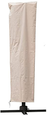 C-Hopetree Large Parasol Cover Fits for 2m to 3.3m Garden Cantilever Offset Banana Umbrellas, Waterproof, with Zipper and Rod, Beige