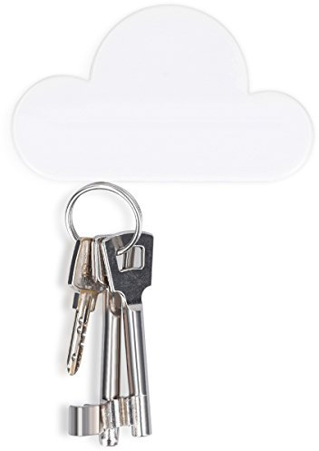 kwmobile Porte-clés Aimant Nuage - Support Organisateur magnétique pour clés - Installation Simple sans percer - Blanc