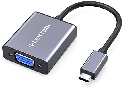 LENTION USB C to VGA Cable Adapter, Type C to VGA Monitor Converter Compatible 2023-2016 MacBook Pro 13/15/16, New Mac Air/Surface, MacBook 12, More, Stable Driver Certified (CB-1080VGA, Gray)