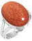 Jeweloporium 925 Silber Ringe für Damen Größe 62(19.7) Braun Goldener Sonnenstein Edelstein Jahrgang Silber Ringe Muttertag Geschenk Solitär Schmuck
