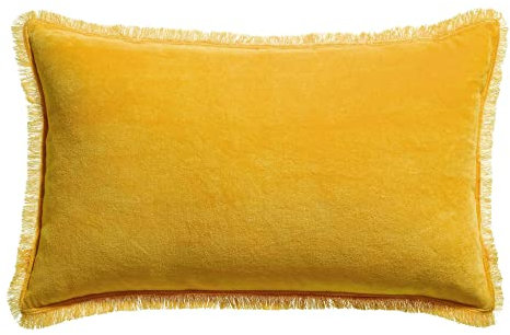 Vivaraise Einfarbiges Kissen Fara currygelb 30 x 50 cm