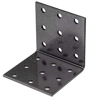 Alberts 301811 DURAVIS® Lochplattenwinkel | schwarzdiamant duplexbeschichtet | Größe 60 x 60 x 60 mm