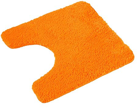 PANA® Weicher WC-Vorleger mit Ausschnitt - 45 x 45 cm - Farbe: Orange | Rutschfest und saugstark - Mit U-Ausschnitt - Für Toilette, WC, Gästeklo & Badezimmer - Waschbar bei 30° in der Maschine