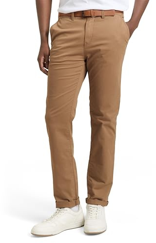 TOM TAILOR Denim Herren Slim Fit Chino Hose mit Gürtel