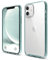 elago Hybrid Clear Case Kompatibel mit iPhone 12 Hülle & Kompatibel mit iPhone 12 Pro Hülle (6,1), Durchsichtig, Robuster PC Rückseite Handyhülle, Flexibel Bumper Schutzhülle (Grün)