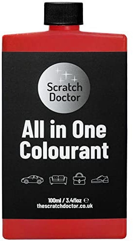 Scratch Doctor Peinture de réparation tout-en-un pour cuir pour meubles, canapés, sièges de voiture (rouge, 100 ml)