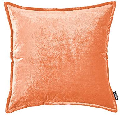 DONE Glam Kissenhülle Coral 65x65cm glamouröser Samt Handarbeit Metallic-Effekt schick umlaufende Steppnaht weich Reisverschluss 100% Polyester