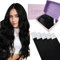 Fshine Tape in Extensions Echthaar Tiefschwarz Echthaar Extensions Tape Schwarz 45cm 20 Stücke 50g Klebeband in Haarverlängerungen Farbe 1