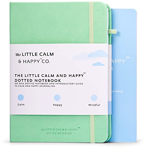 The Little Calm and Happy Dotted Notizbuch - 160 Seiten Hardcover Vegan Friendly Dotted Page Journal with Banded Closure, B and Introductory Guide for Journaling, Sketching and Organisation (Grün)