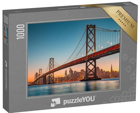 puzzleYOU: Puzzle 1000 Teile „Skyline von San Francisco mit der berühmten Oakland Bay Bridge, Kalifornien, USA“ – aus der Puzzle-Kollektion Kalifornien