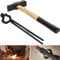 Knifemaking and Blacksmithing Tongs 16 Z V-Bit Style and Blacksmiths’ Hammer 0000811-1500 Perfect for Assembled Bladesmith Blacksmith Forge Tong Tools Set Vise Tools Anvil Hammer (2-Pieces)
