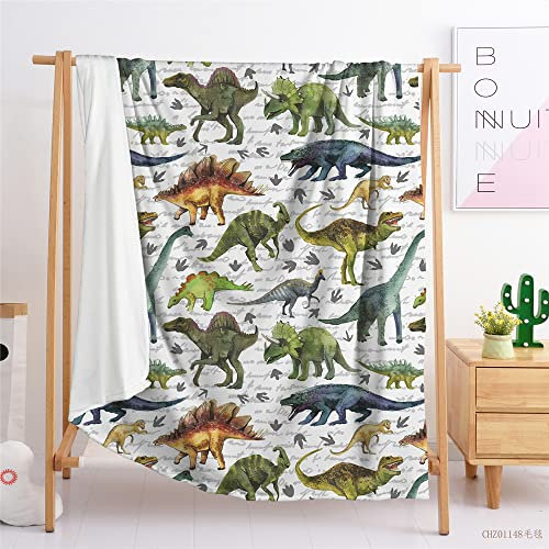 Hixingo Sofa Kuscheldecke 3D Karikatur Wärme Fleecedecke Weich Gemütlich Tagesdecke Decke als Sofaüberwurf, Tagesdecke oder Wohnzimmerdecke (150x200cm,Dinosaurier)