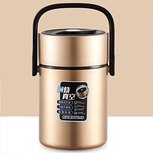 Stockage des Aliments isolé empilable, récipient for Aliments Chauds isolé sous Vide en Acier Inoxydable Fuite for Garder Les Aliments au Froid et au Chaud LYWY