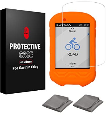 CNC Case for Garmin Edge 530 830 130 1030 Silicone Protective cover,Tempered Glass Screen Protector for Garmin Edge 530 830 130 1030 Film Anti-Scratch High Definition Full Coverage