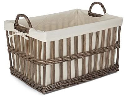 Red Hamper ST080/2 Wicker Large Malmo Openwork Laundry Storage Basket