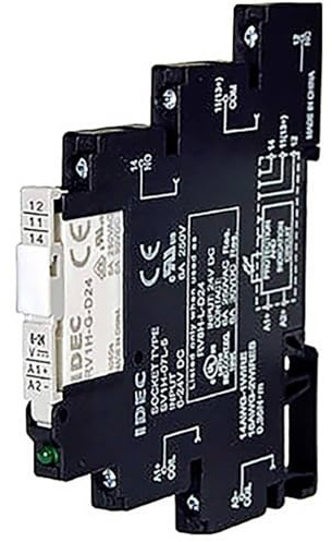RV8H-S-D24 DIN Mount 24VDC 8mm Slim Interface Relay Spring Clamp Terminals SPDT IDEC