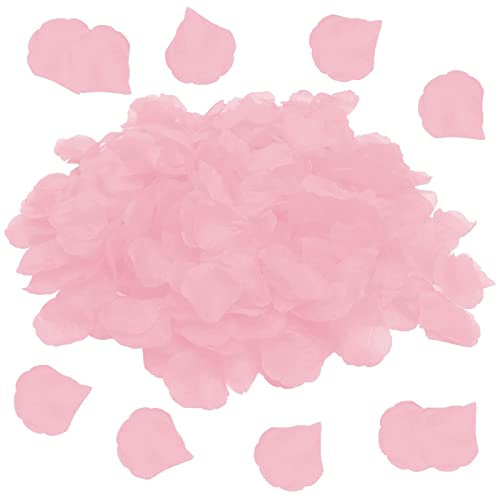 Lumeiy 1200Pcs Rose Petals | Artificial Rose Flowers Petals | Flower Petals | Fake Rose Petals for Romantic Scenes Wedding, Anniversary, Valentine's Day, Confession Birthday Decoration (Pink)