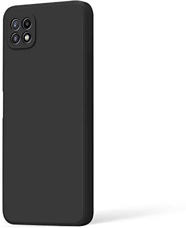 AK Kompatibel mit Samsung Galaxy A22 5G Hülle Silikon Handyhülle mit Microfiber Stoßfeste Schutzhülle für Samsung Galaxy A22 5G 6.6 Zoll (Schwarz)