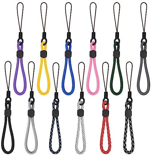 simarro 12Pcs Finger Lanyard Small Wrist Strap, Adjustable Nylon Finger Wrist Neck Lanyards Anti-Lost Wrist Straps Hand Strap for Phone, Camera, Keys, USB Flash Drives