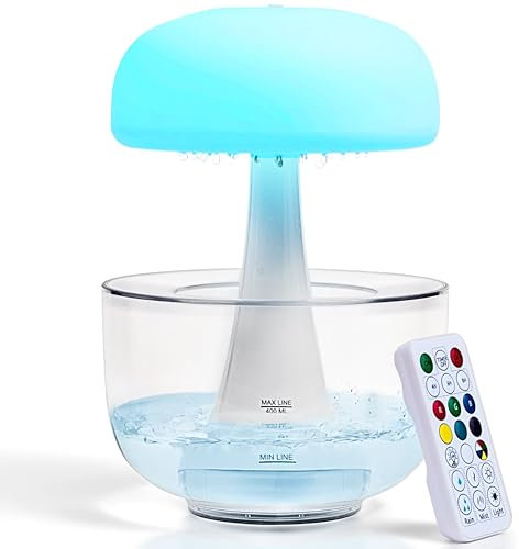DINACO Rain Cloud Humidifier Aroma Diffuser Humidifier Raincloud with Remote Control and Night Light Diffuser Relaxing with Raining Cloud Diffuser Rain Drop humidifier Sound