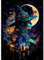 RICUVED 5D Hexe Diamond Painting Mond Set,DIY Diamant Painting Hexe Bilder mit Zubehör Diamond Painting Set,Full Drill Diamant Malerei Kits als Geschenk und Home Wand Dekor (30x40cm)