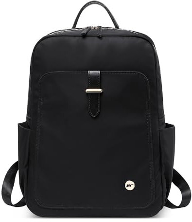 DEEVORCA Mode Reisen Damen Rucksack Anti Diebstahl Wasserdicht Schulrucksack für 15.6 Zoll Laptop mit Griff Tagesrucksack Urlaub Lässig Täglich Nylon College Tasche Damen Backpack Schwarz